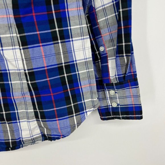 J.Crew Perfect Shirt Blue Tartan Plaid Button Down Long Sleeve Top - Picture 11 of 11